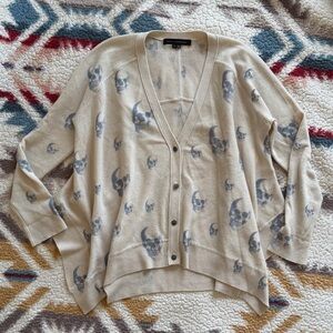Skull Cashmere Cardigan Sweater